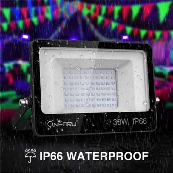2 Pack 30W LED Black Lights, Blacklight Flood Light with Plug, IP66 Waterproof - Picture 4 of 8